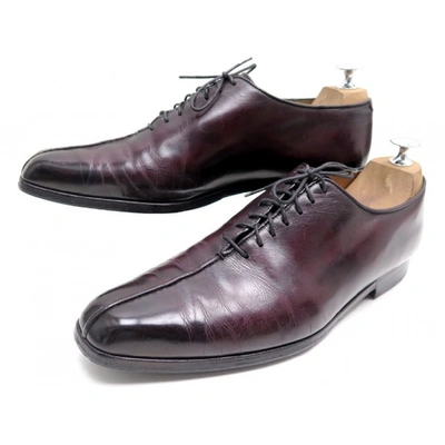 Pre-owned Berluti Burgundy Leather Lace Ups
