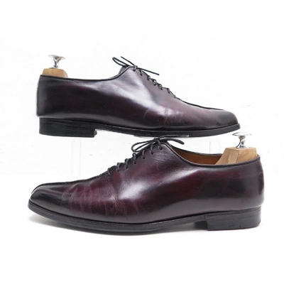 Pre-owned Berluti Burgundy Leather Lace Ups