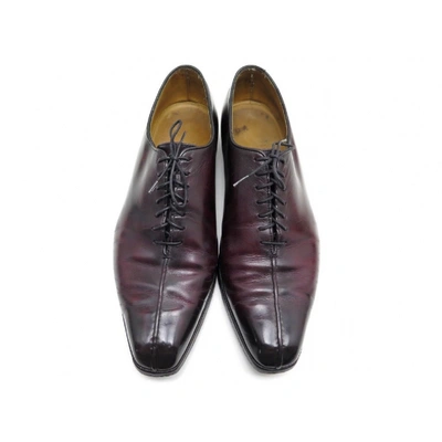 Pre-owned Berluti Burgundy Leather Lace Ups