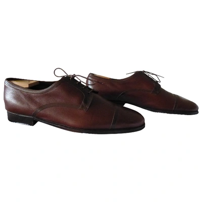 Pre-owned A. Testoni' Brown Leather Lace Ups