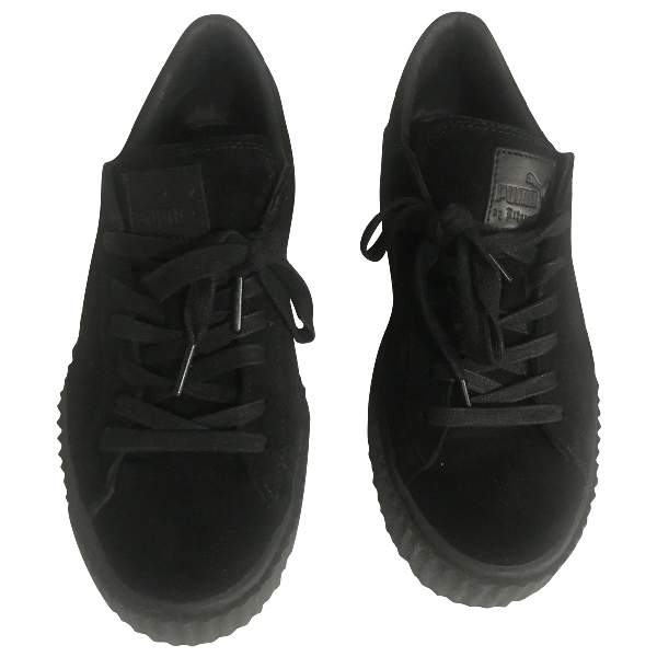 puma black leather trainers