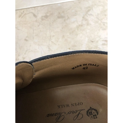Pre-owned Loro Piana Navy Leather Flats
