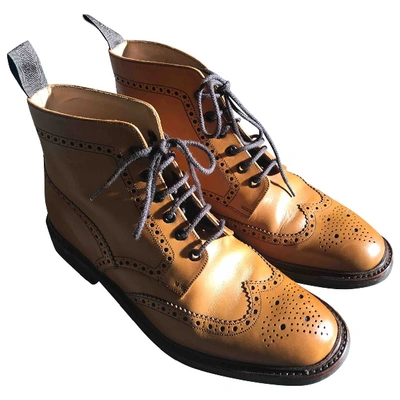 Pre-owned Loake Camel Leather Lace Ups