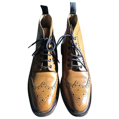 Pre-owned Loake Camel Leather Lace Ups