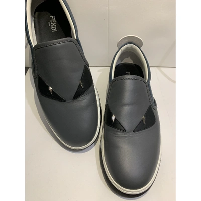 Pre-owned Fendi Grey Leather Trainers