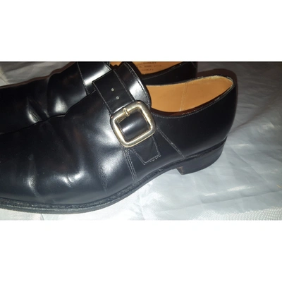 Pre-owned Loake Leather Flats In Black