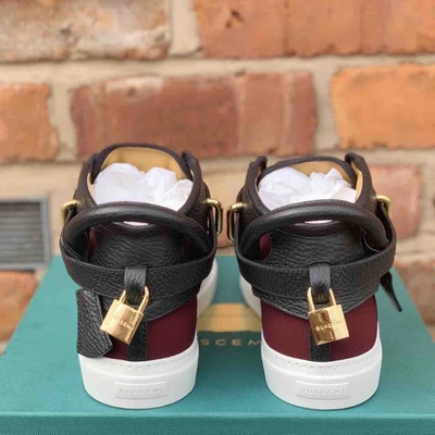 Pre-owned Buscemi Cloth High Trainers In Burgundy