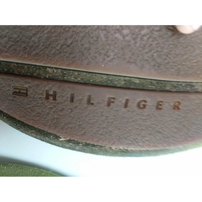 Pre-owned Tommy Hilfiger Flats In Green