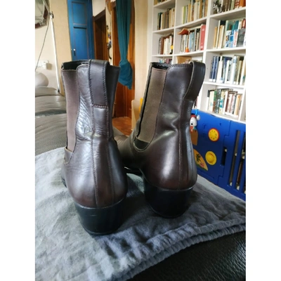 Pre-owned Dior Brown Leather Boots