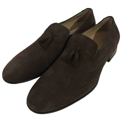 Pre-owned Giorgio Armani Flats In Brown