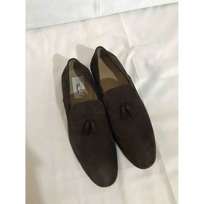 Pre-owned Giorgio Armani Flats In Brown