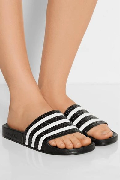 Shop Adidas Originals Adilette Textured-rubber Slides In Black