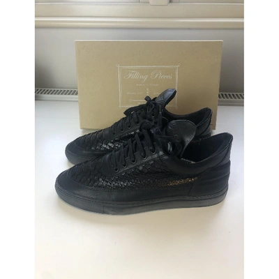 Pre-owned Filling Pieces Leather Low Trainers In Black