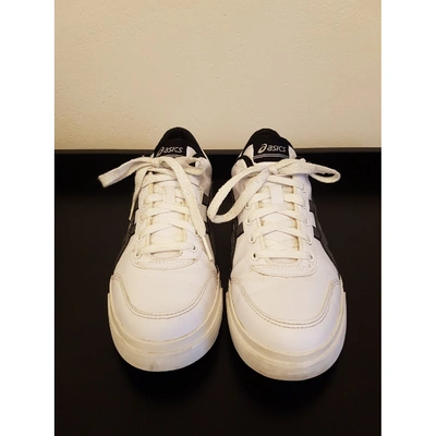 Pre-owned Asics Leather Low Trainers In White