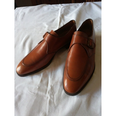 Pre-owned John Lobb Leather Flats In Brown