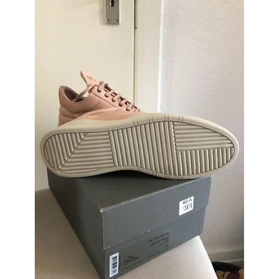 Pre-owned Filling Pieces Leather High Trainers In Pink