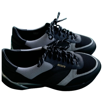 Pre-owned Axel Arigato Leather Low Trainers In Black