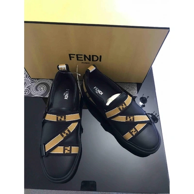 Pre-owned Fendi Black Leather Lace Ups