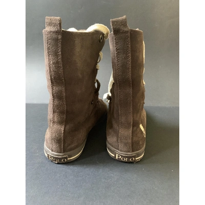 Pre-owned Polo Ralph Lauren Brown Suede Boots