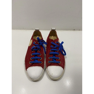 Pre-owned Dsquared2 Low Trainers In Red