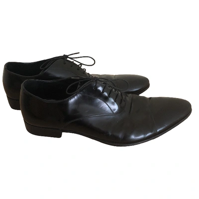 Pre-owned Prada Leather Lace Ups In Black