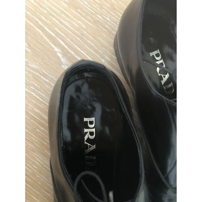 Pre-owned Prada Leather Lace Ups In Black
