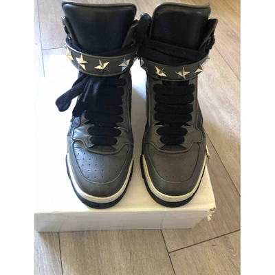 Pre-owned Givenchy Leather Boots In Anthracite