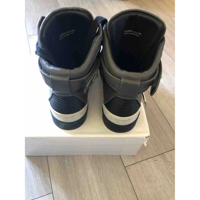 Pre-owned Givenchy Leather Boots In Anthracite