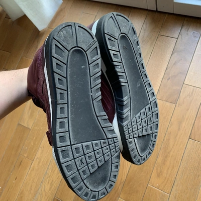 Pre-owned Louis Vuitton Burgundy Water Snake Trainers
