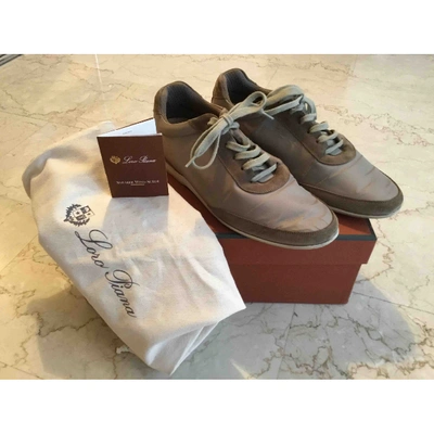 Pre-owned Loro Piana Grey Cloth Trainers