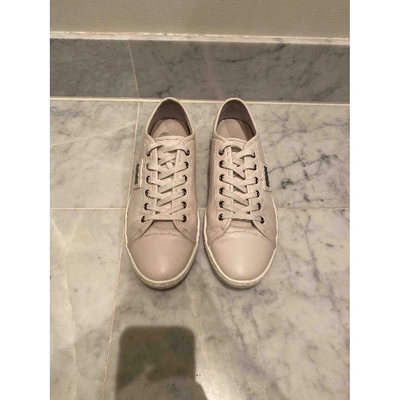 Pre-owned Dolce & Gabbana Leather Low Trainers In White