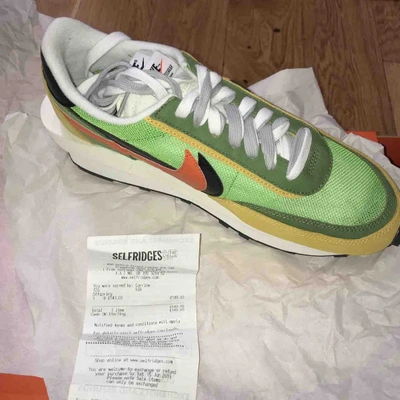 Pre-owned Sacai Green Cloth Trainers