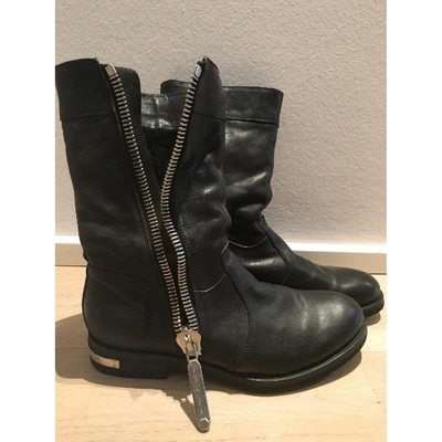 Pre-owned Philipp Plein Black Leather Boots