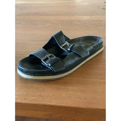 Pre-owned Valentino Garavani Black Leather Sandals