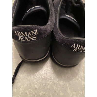 Pre-owned Armani Jeans Low Trainers In Blue