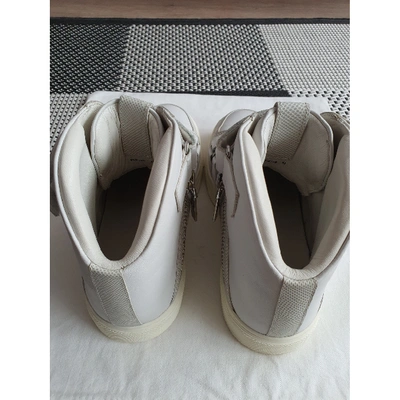 Pre-owned Pierre Balmain Leather High Trainers In White