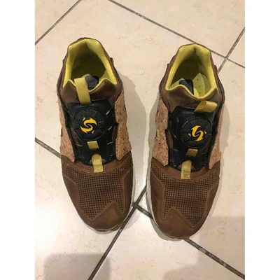 Pre-owned Puma Leather Low Trainers In Brown