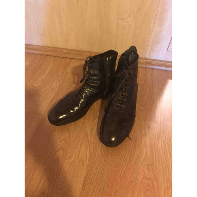 Pre-owned Fendi Leather Boots In Black