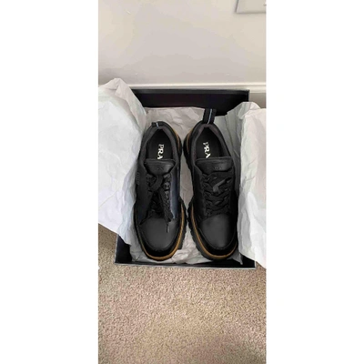 Pre-owned Prada Black Leather Trainers