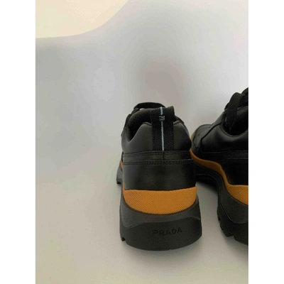 Pre-owned Prada Black Leather Trainers