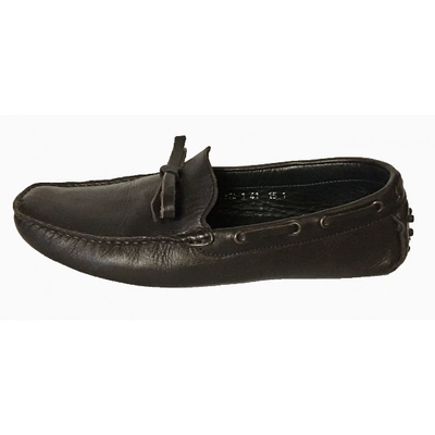 Pre-owned Rochas Brown Leather Flats