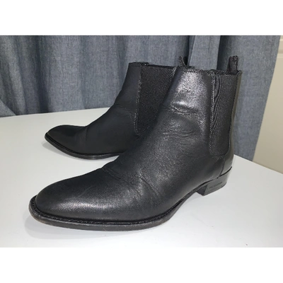 Pre-owned The Kooples Spring Summer 2019 Leather Boots In Black