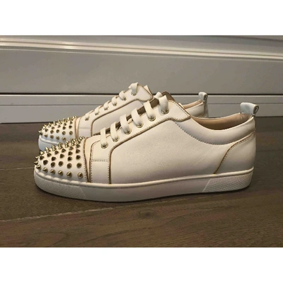 Pre-owned Christian Louboutin Louis Leather Low Trainers In White