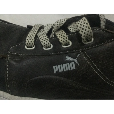 Pre-owned Puma Leather High Trainers In Brown