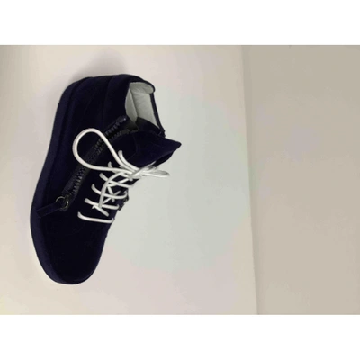 Pre-owned Giuseppe Zanotti High Trainers In Navy