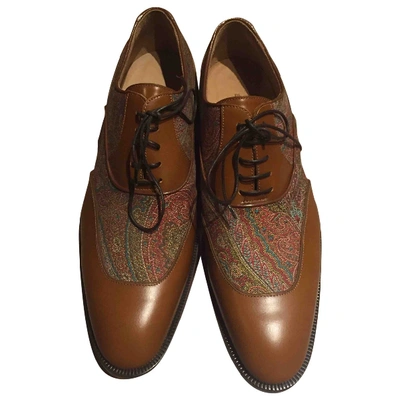 Pre-owned Etro Camel Leather Lace Ups