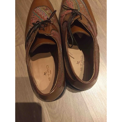 Pre-owned Etro Camel Leather Lace Ups