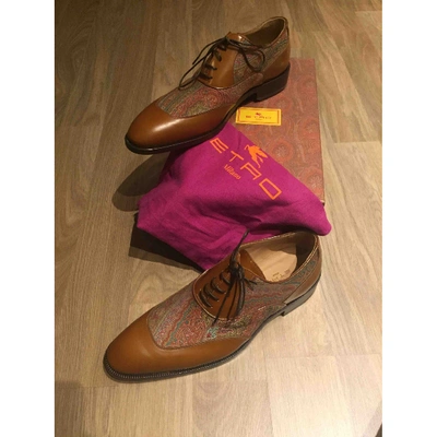 Pre-owned Etro Camel Leather Lace Ups