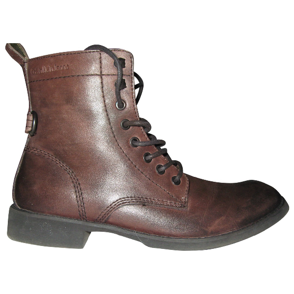 calvin klein brown boots