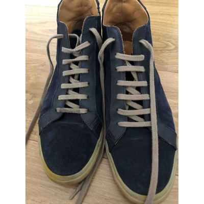Pre-owned Loro Piana High Trainers In Blue